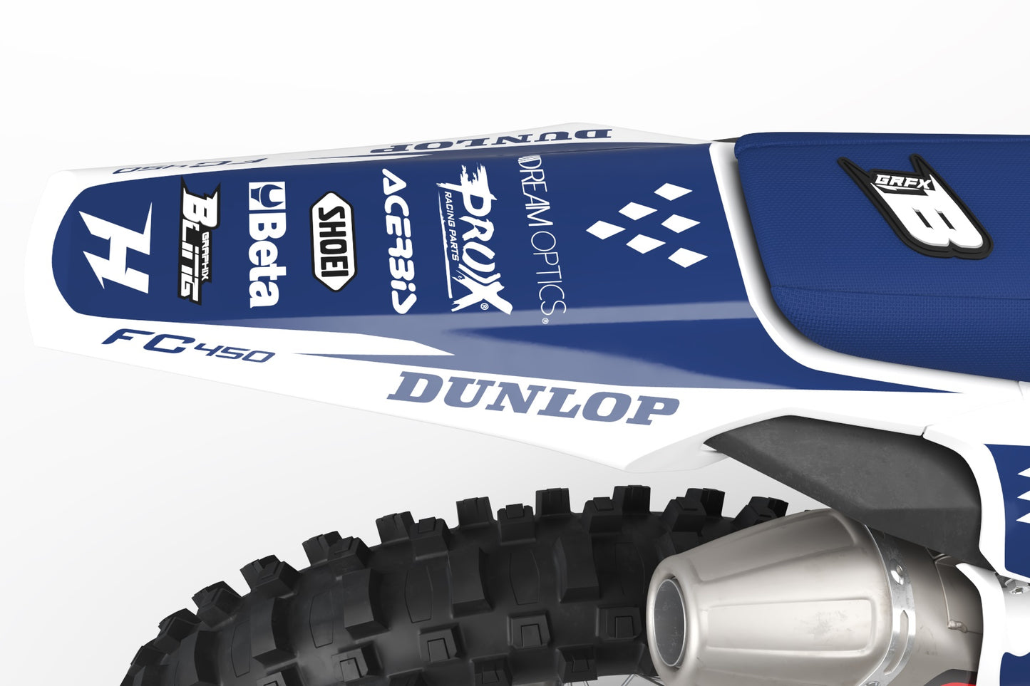 FULL GRAPHICS KIT FOR HUSQVARNA ''ARROW BLUE'' DESIGN