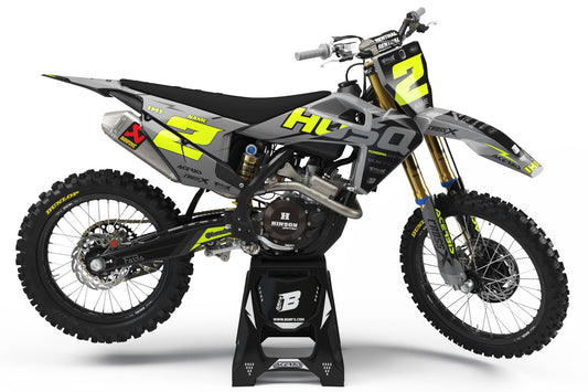 FULL GRAPHICS KIT FOR HUSQVARNA ''BASED FLUO&GREY'' DESIGN