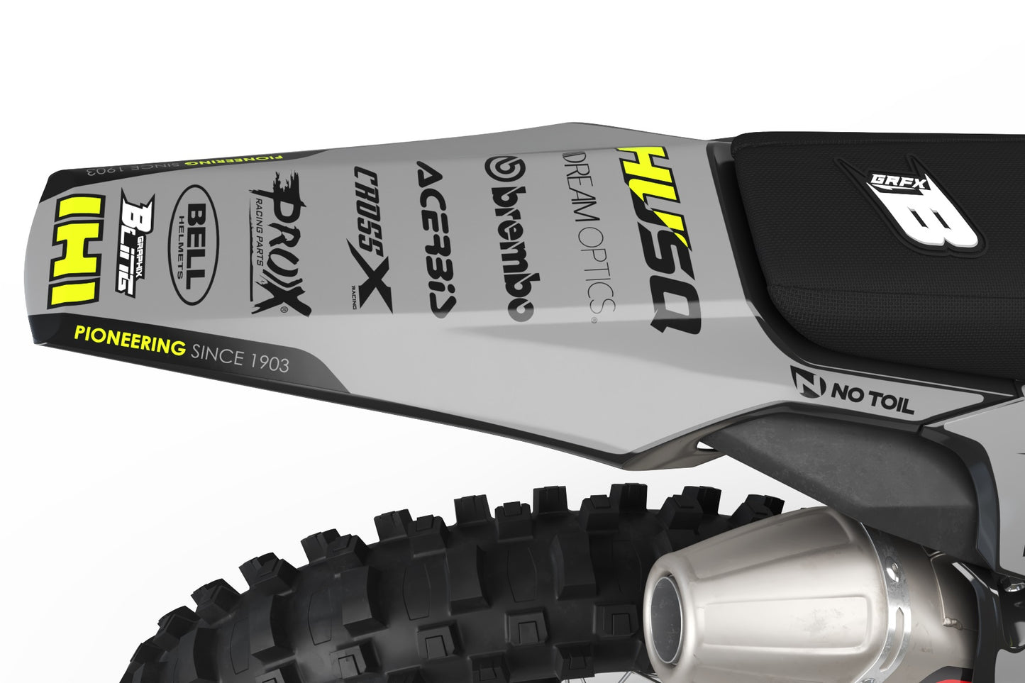 FULL GRAPHICS KIT FOR HUSQVARNA ''BASED FLUO&GREY'' DESIGN