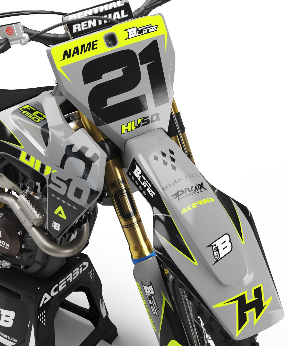 FULL GRAPHICS KIT FOR HUSQVARNA ''ARROW FLUO'' DESIGN