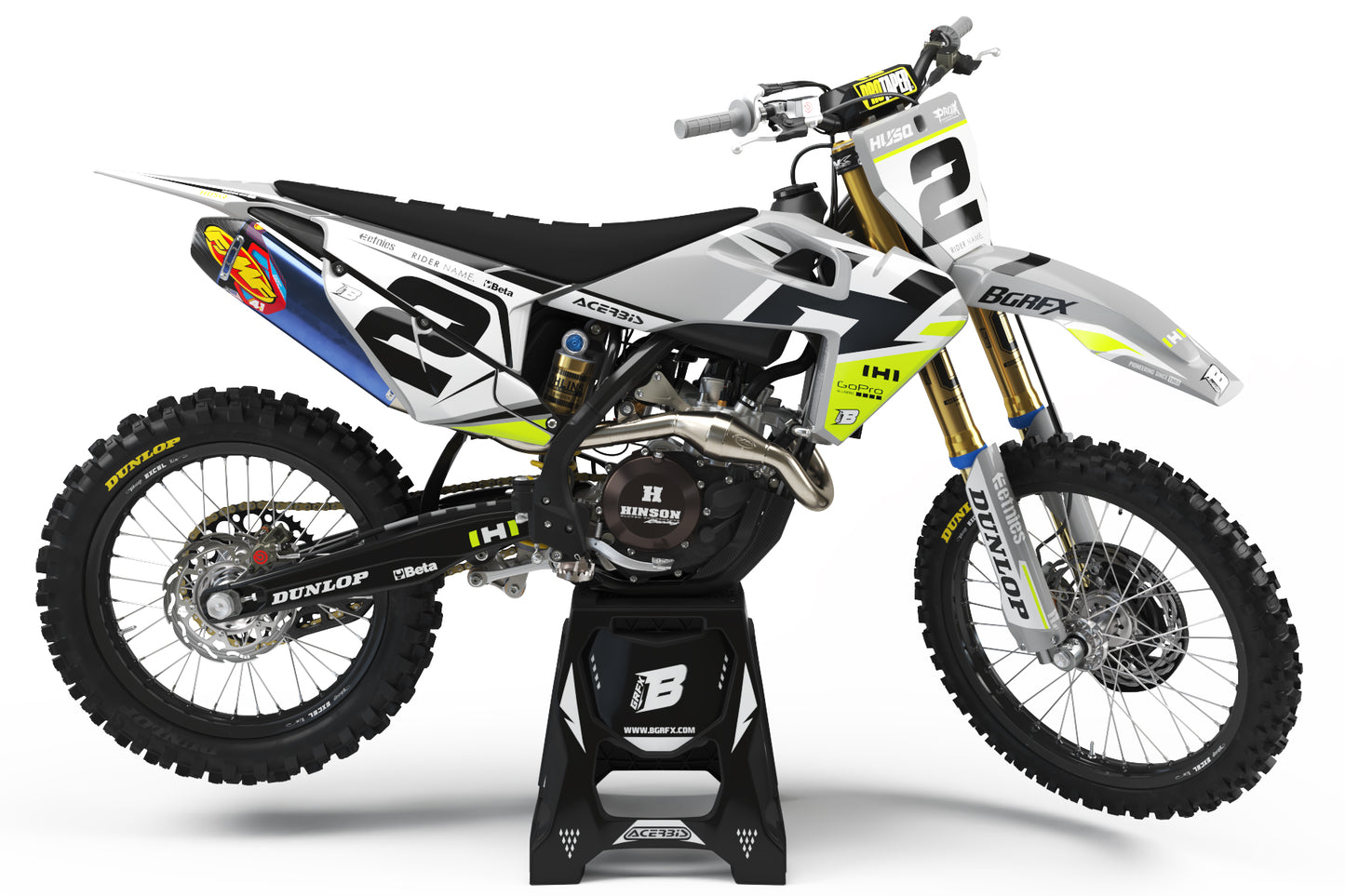 FULL GRAPHICS KIT FOR HUSQVARNA ''DEFENDER FLUO'' DESIGN