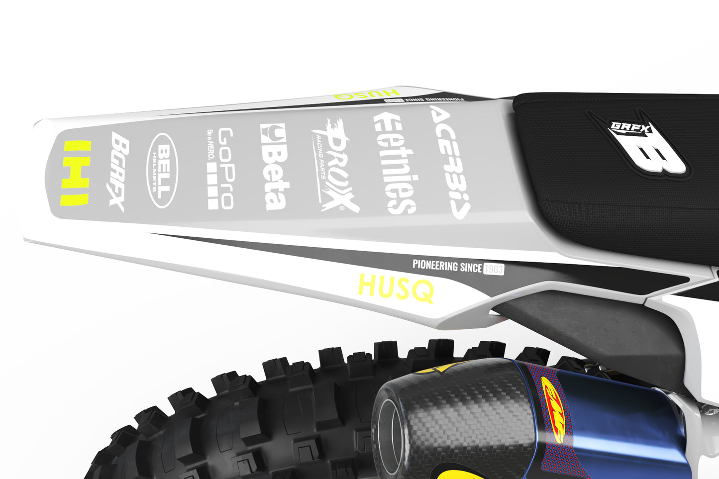 FULL GRAPHICS KIT FOR HUSQVARNA ''DEFENDER FLUO'' DESIGN