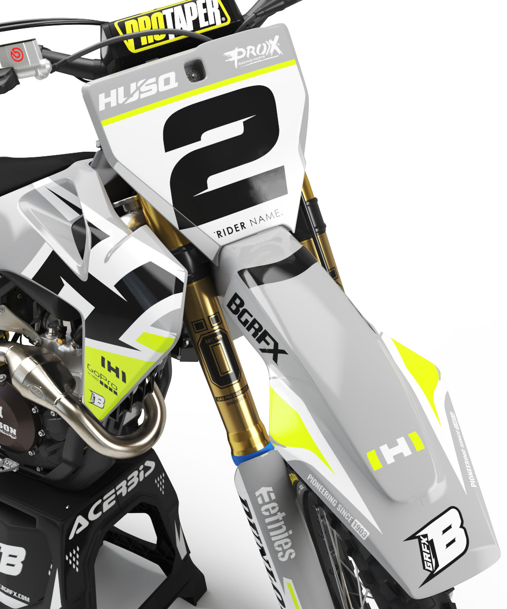 FULL GRAPHICS KIT FOR HUSQVARNA ''DEFENDER FLUO'' DESIGN