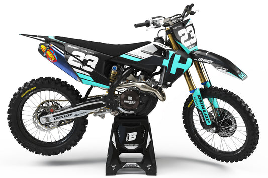 FULL GRAPHICS KIT FOR HUSQVARNA ''GENERAL ICE BLUE'' DESIGN