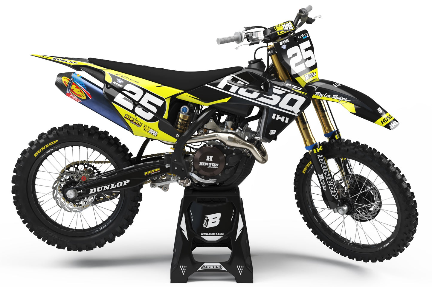 FULL GRAPHICS KIT FOR HUSQVARNA ''SCRUBED BLACK'' DESIGN