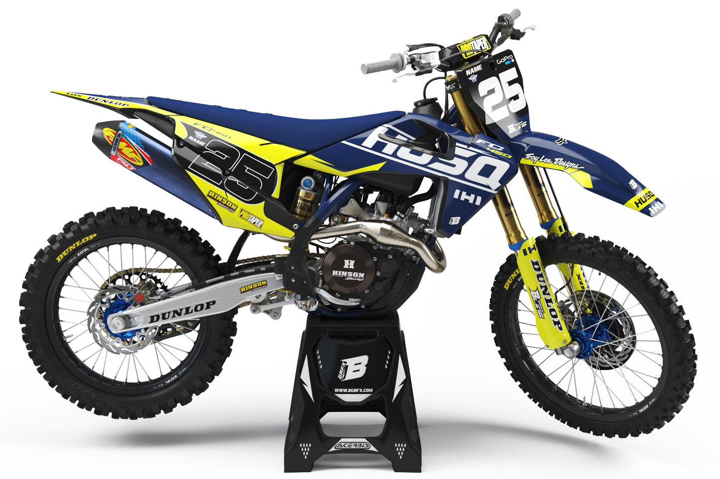 FULL GRAPHICS KIT FOR HUSQVARNA ''SCRUBED BLUE'' DESIGN