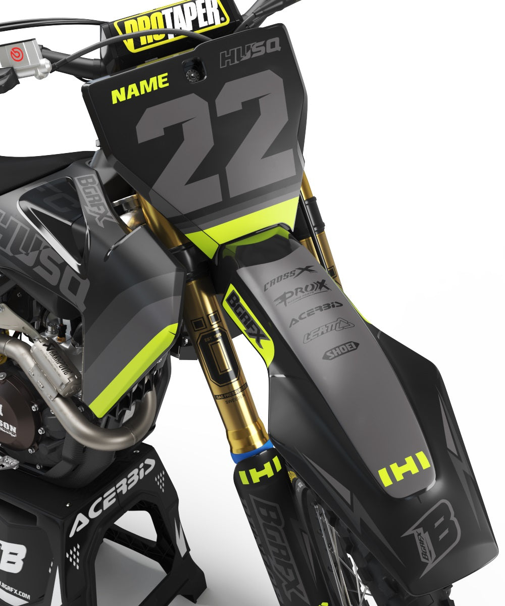 FULL GRAPHICS KIT FOR HUSQVARNA ''WAVED FLUO'' DESIGN