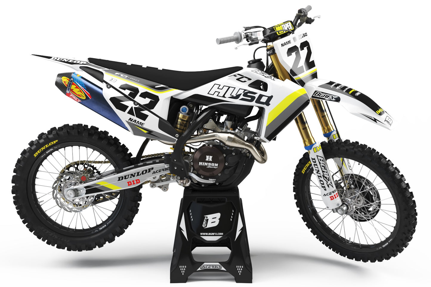 FULL GRAPHICS KIT FOR HUSQVARNA ''WAVED White'' DESIGN