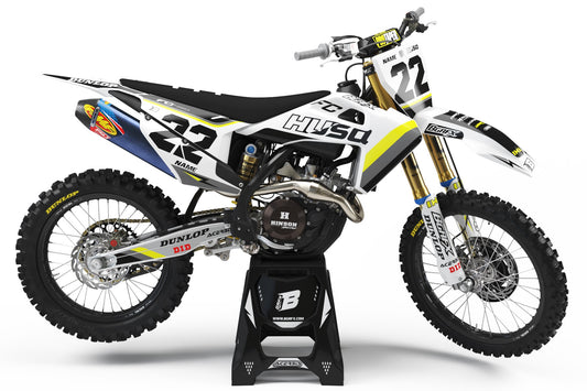 FULL GRAPHICS KIT FOR HUSQVARNA ''WAVED White'' DESIGN