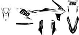 FULL GRAPHICS KIT FOR KTM SMC-R 690 2019-2021 SUPERMOTO ''Original SM Black'' DESIGN