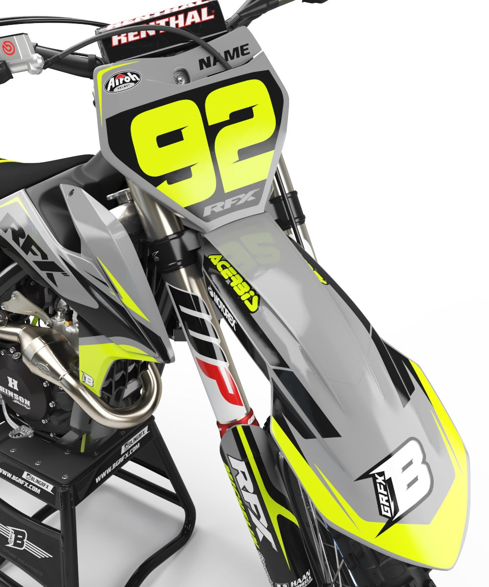 FULL GRAPHICS KIT FOR KTM FLUO ''AERO GREY" DESIGN