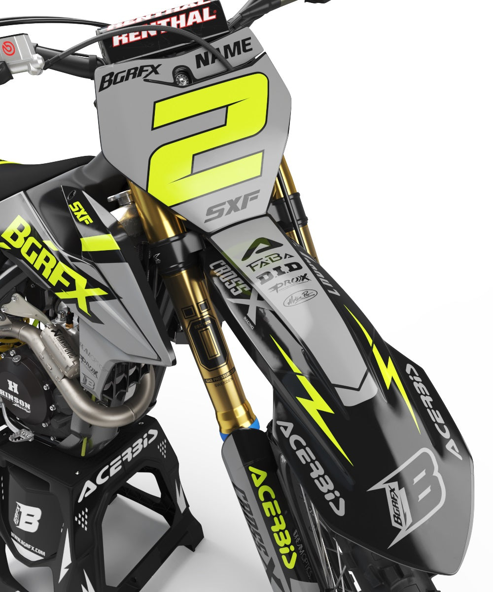 FULL GRAPHICS KIT FOR KTM FLUO ''BASED Fluo" DESIGN