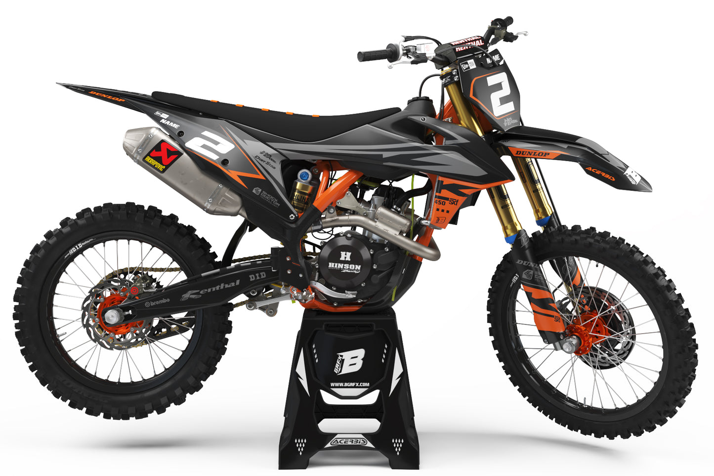 FULL GRAPHICS KIT FOR KTM ''BOLT GREY'' DESIGN