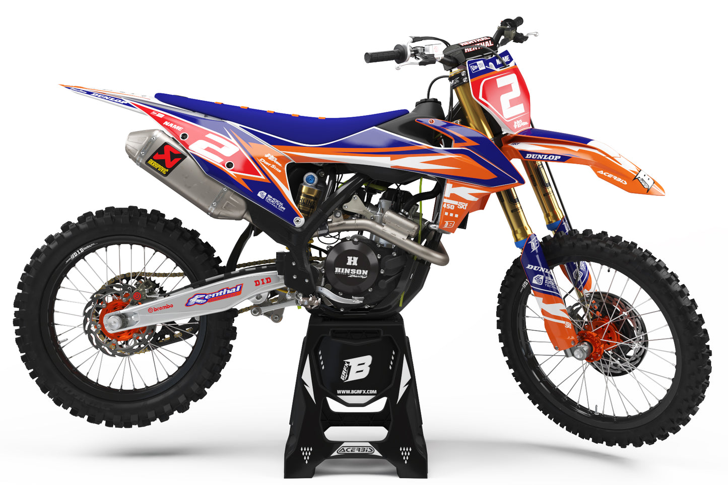 FULL GRAPHICS KIT FOR KTM ''BOLT ORANGE'' DESIGN