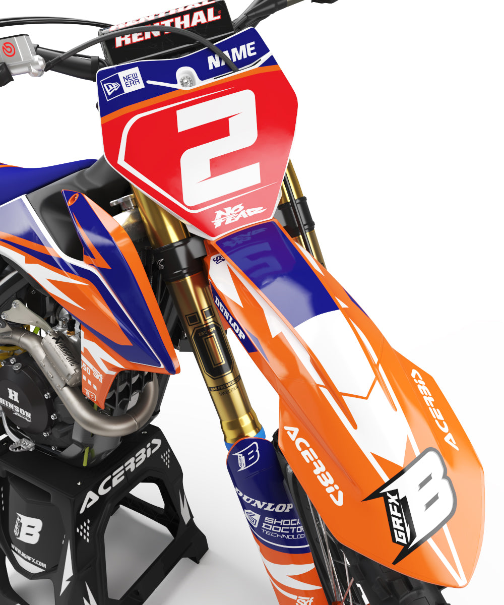 FULL GRAPHICS KIT FOR KTM ''BOLT ORANGE'' DESIGN