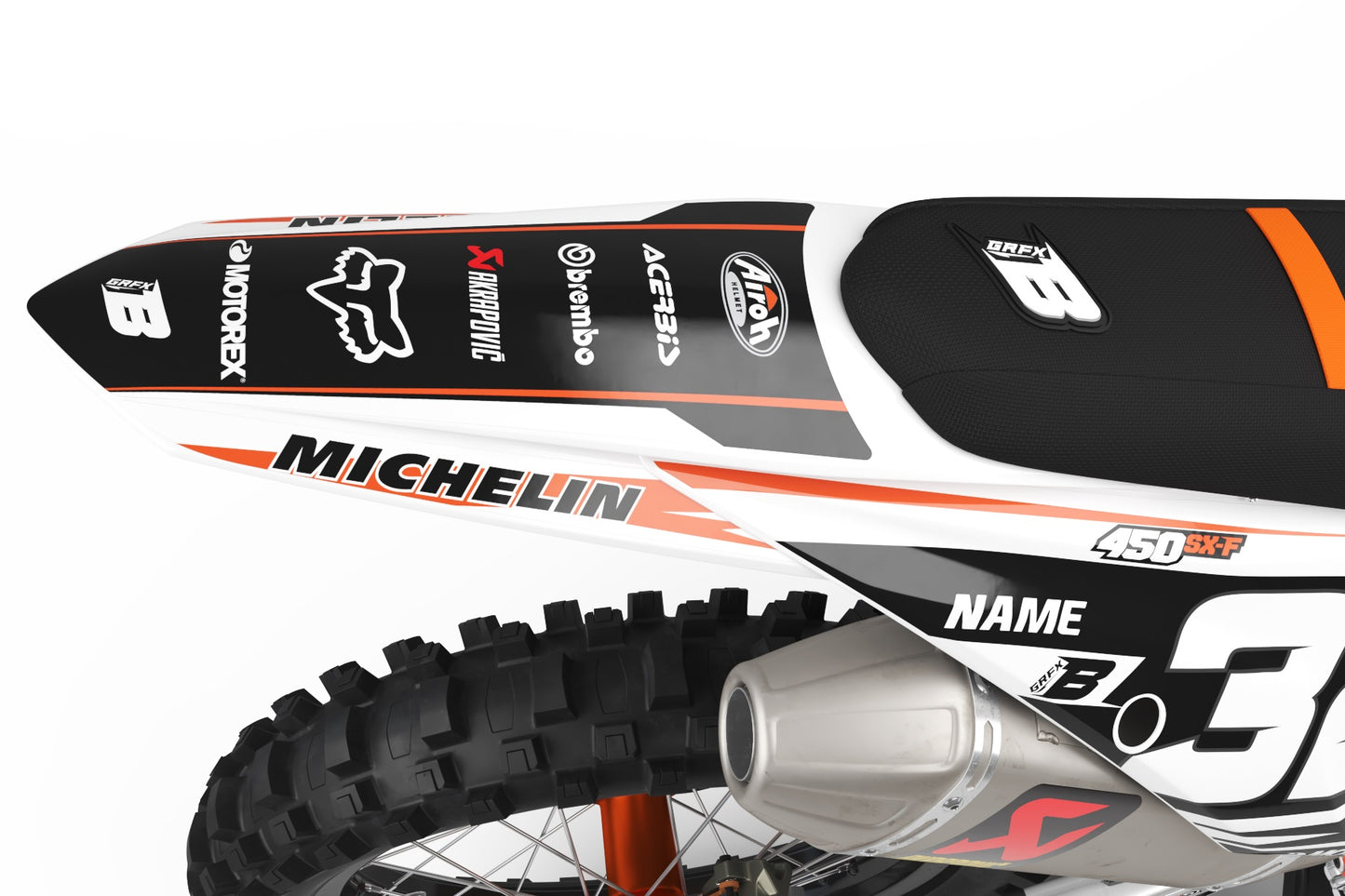 FULL GRAPHICS KIT FOR KTM ''BRIGHT BLADE'' DESIGN