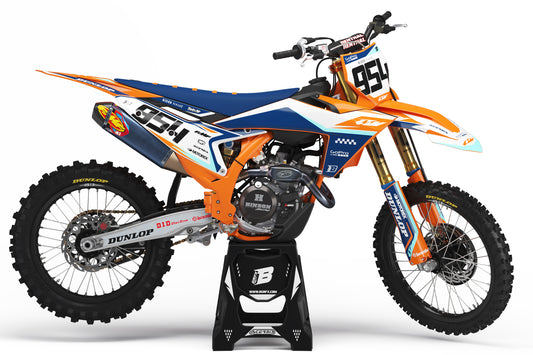 FULL GRAPHICS KIT FOR KTM ''HAZARD BLUE'' DESIGN