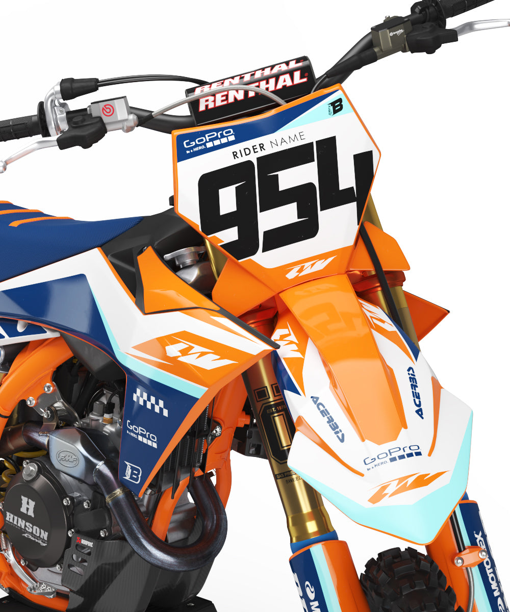 FULL GRAPHICS KIT FOR KTM ''HAZARD BLUE'' DESIGN