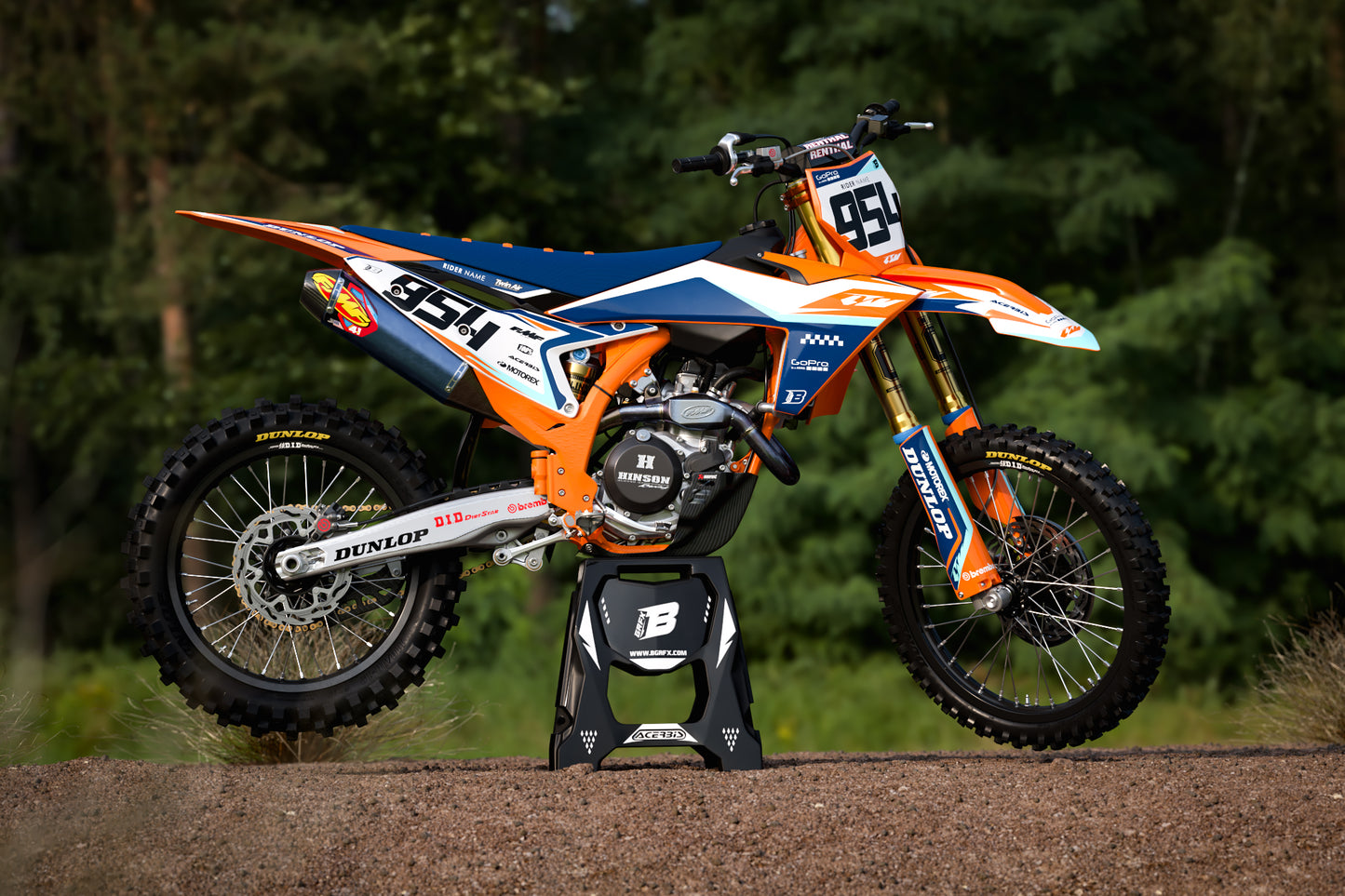 FULL GRAPHICS KIT FOR KTM ''HAZARD BLUE'' DESIGN