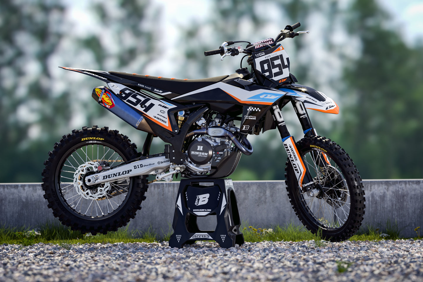 FULL GRAPHICS KIT FOR KTM ''HAZARD'' DESIGN