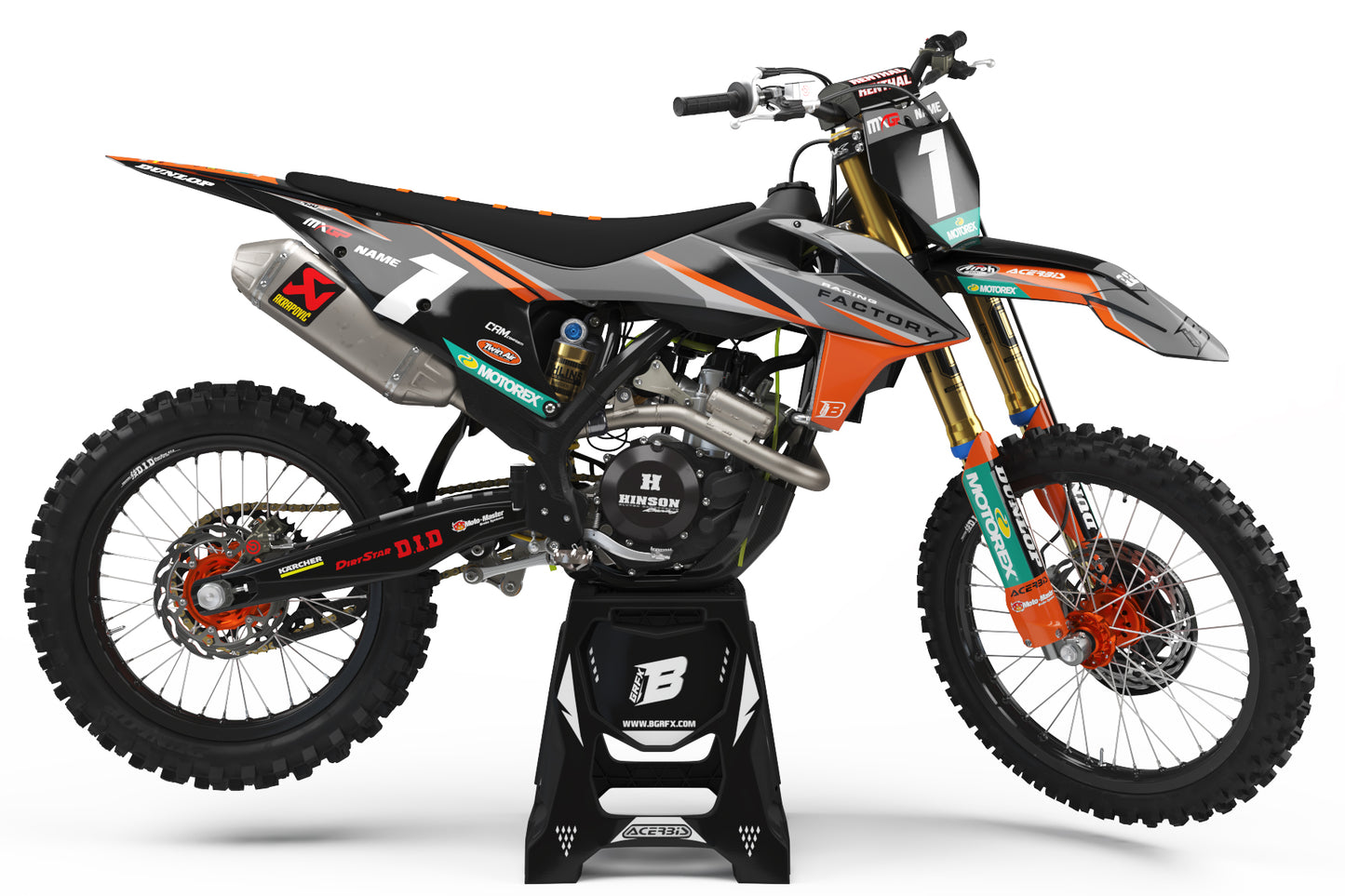 FULL GRAPHICS KIT FOR KTM ''IMPACT BLACK'' DESIGN