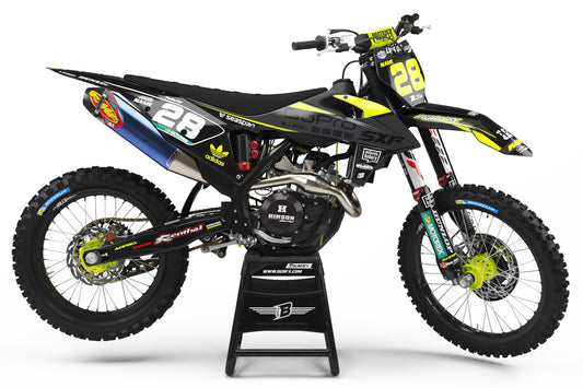 FULL GRAPHICS KIT FOR KTM FLUO ''VECTOR" DESIGN