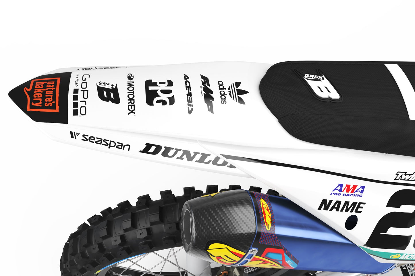 FULL GRAPHICS KIT FOR KTM ''NEPTUNE WHITE'' DESIGN