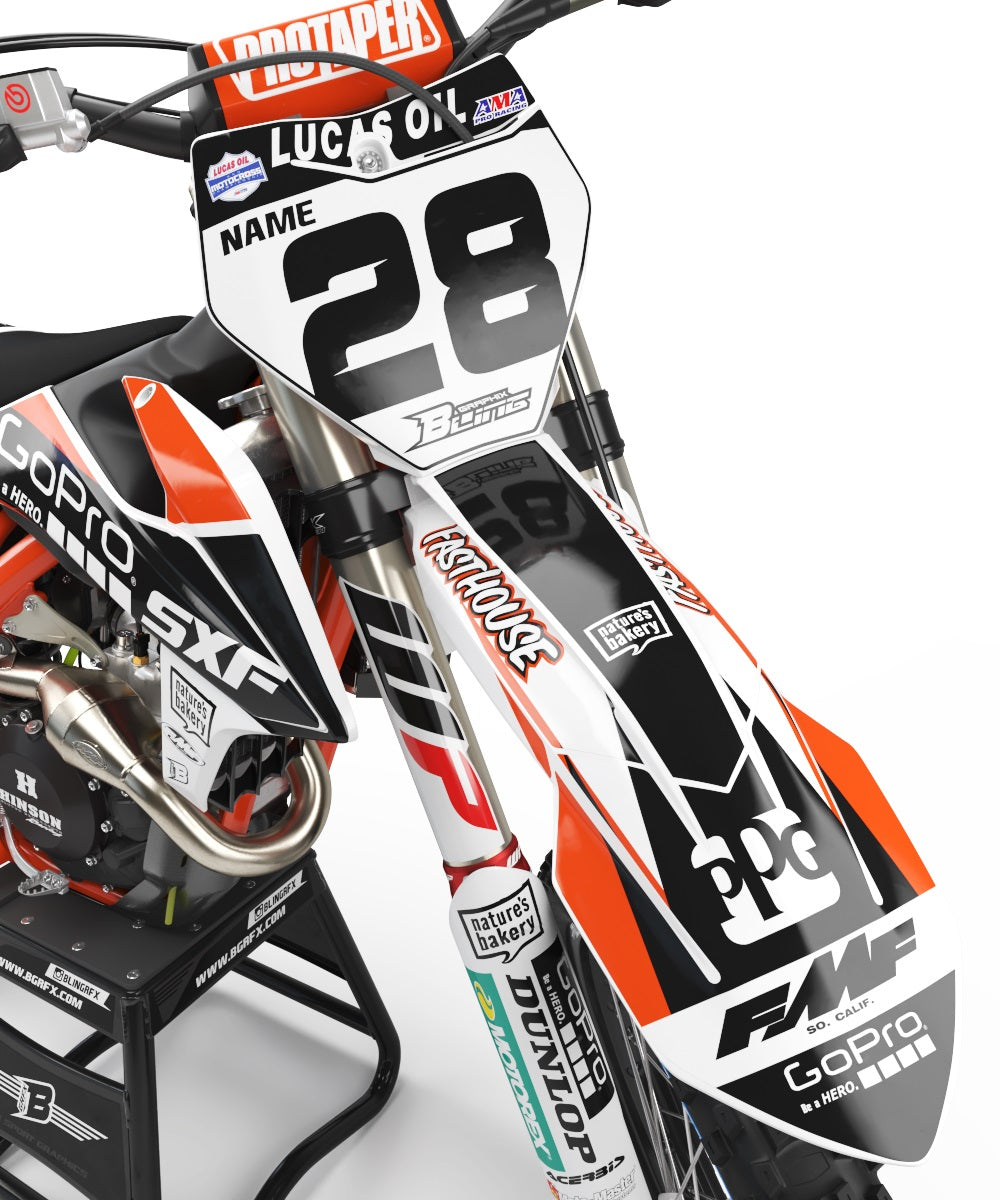 FULL GRAPHICS KIT FOR KTM ''NEPTUNE WHITE'' DESIGN