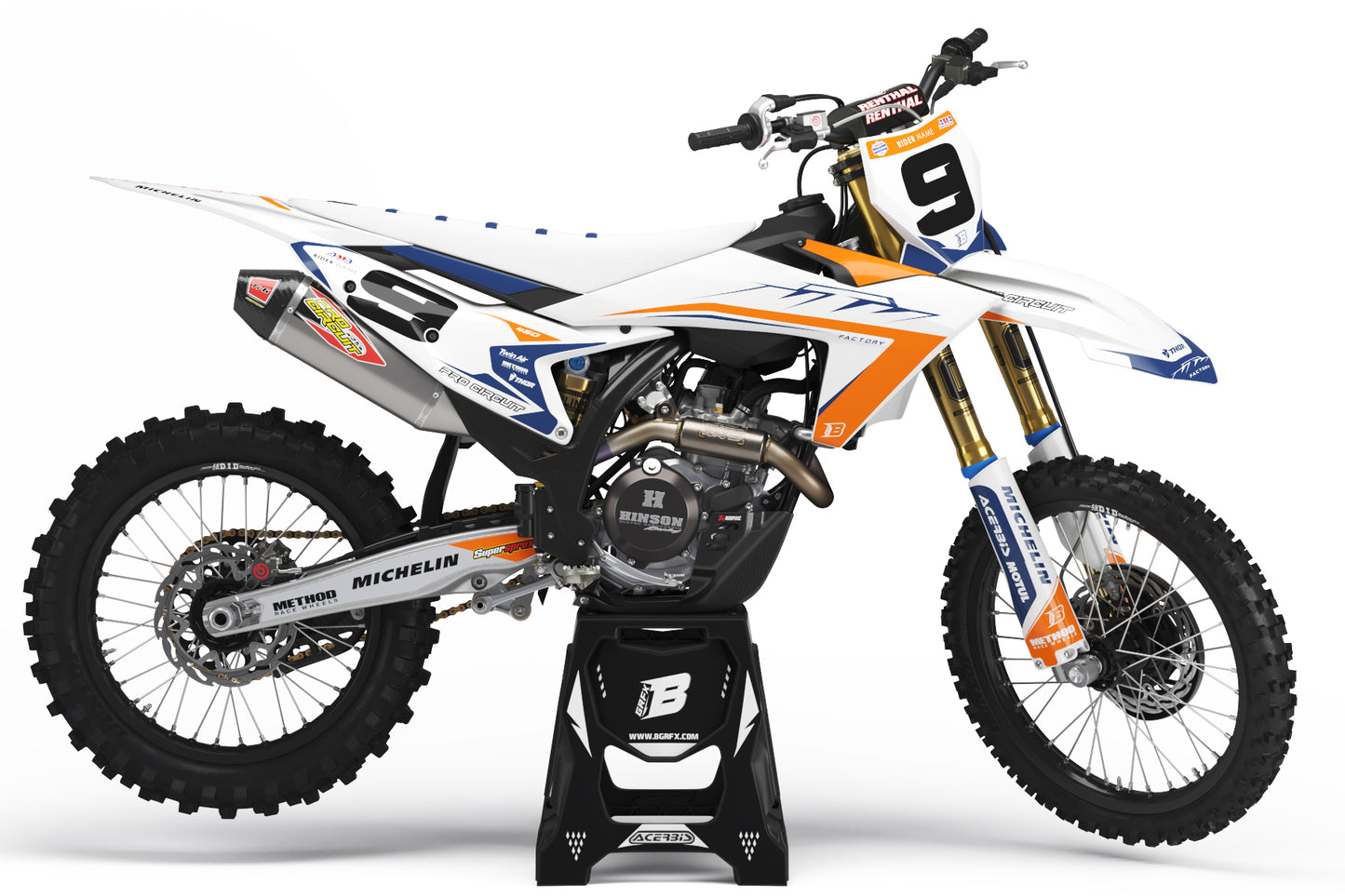 FULL GRAPHICS KIT FOR KTM ''PULSE WHITE'' DESIGN