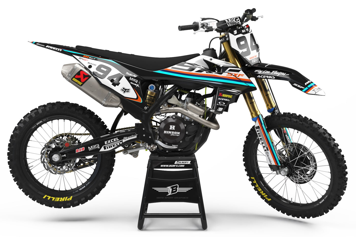 FULL GRAPHICS KIT FOR KTM CHROME ''RAZOR'' DESIGN