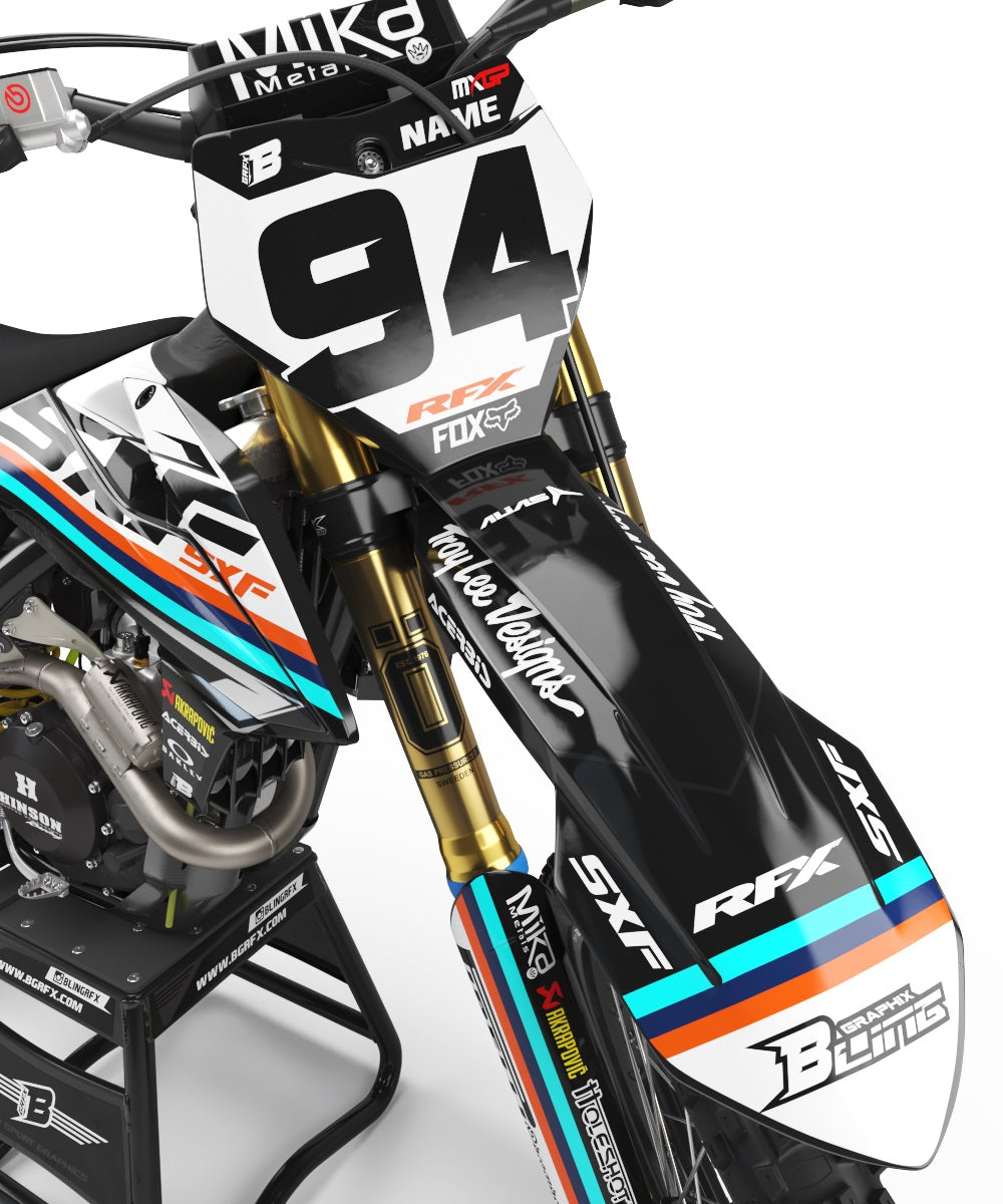 FULL GRAPHICS KIT FOR KTM CHROME ''RAZOR'' DESIGN