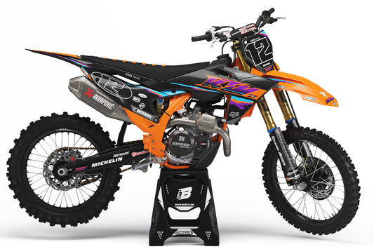 FULL GRAPHICS KIT FOR KTM ''RETRO BLACK'' DESIGN