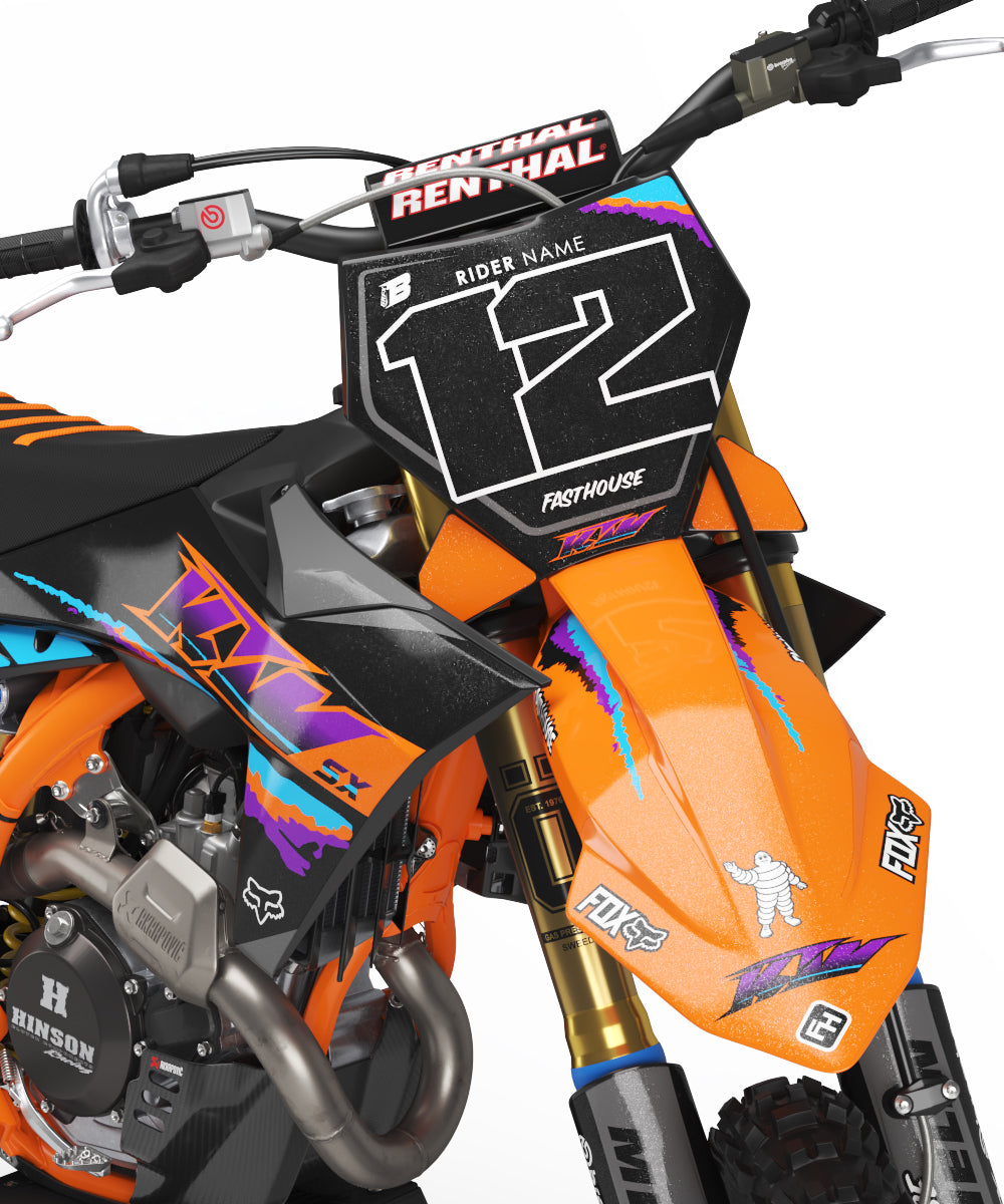 FULL GRAPHICS KIT FOR KTM ''RETRO BLACK'' DESIGN