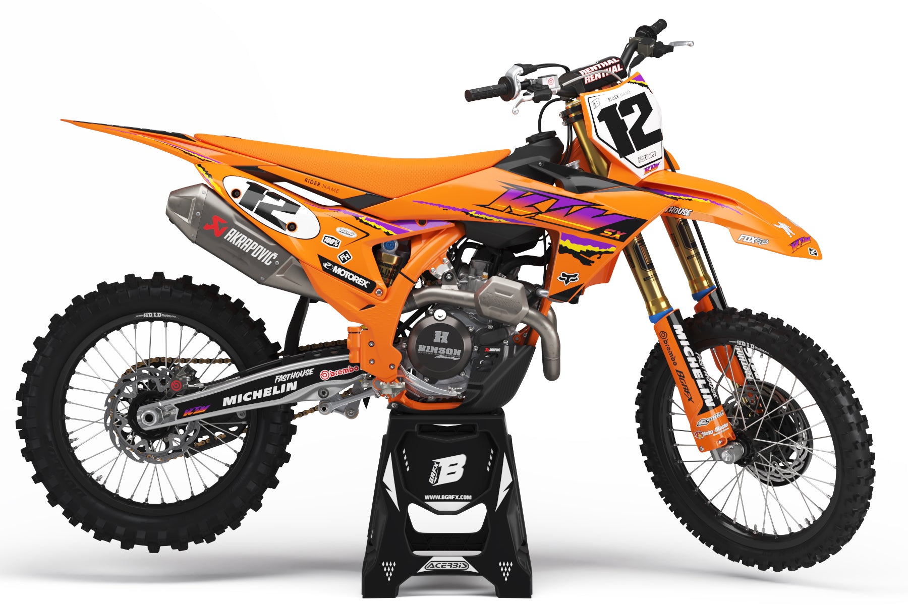 FULL GRAPHICS KIT FOR KTM RETRO DESIGN bling graphix
