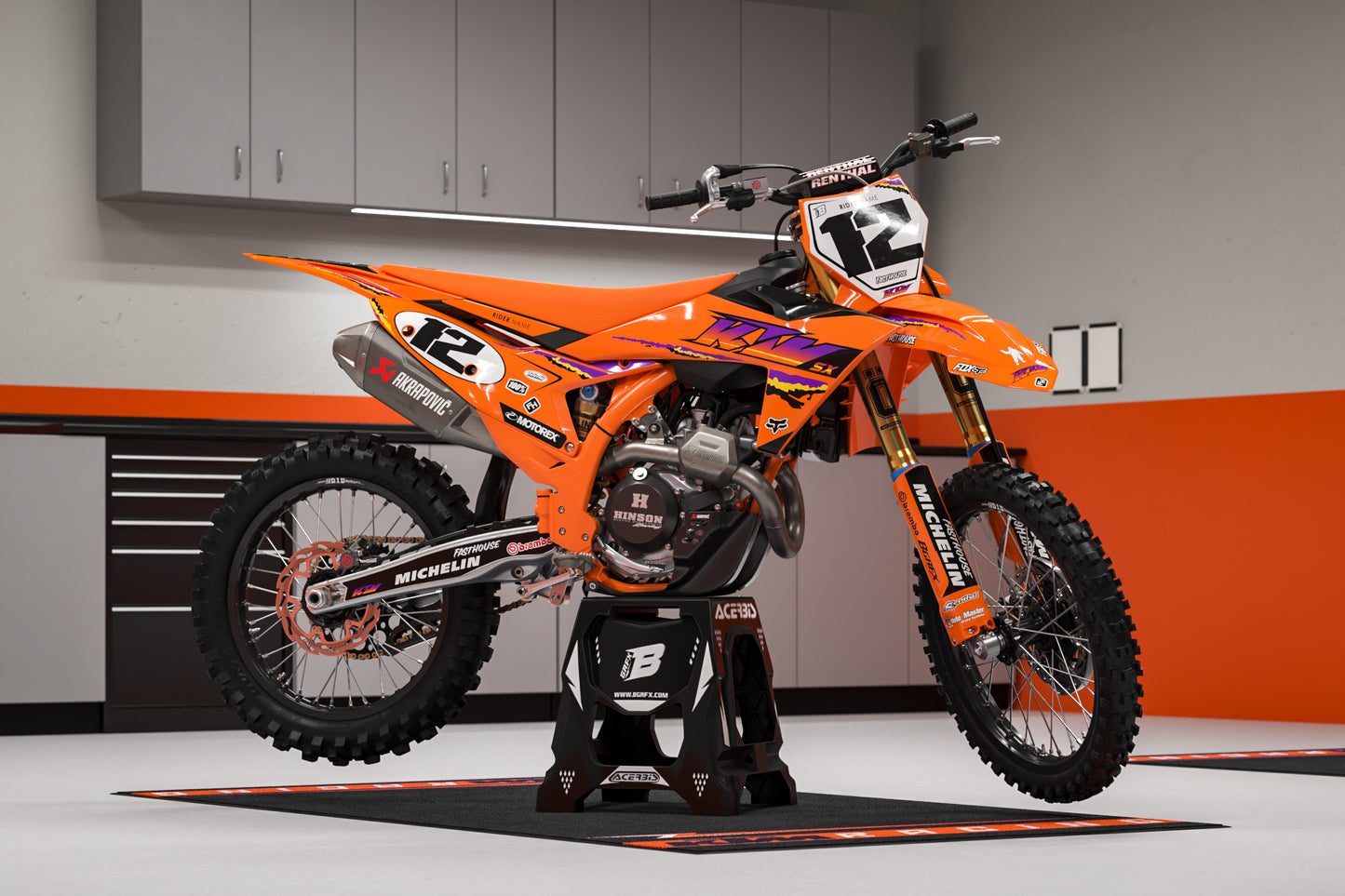 FULL GRAPHICS KIT FOR KTM ''RETRO'' DESIGN