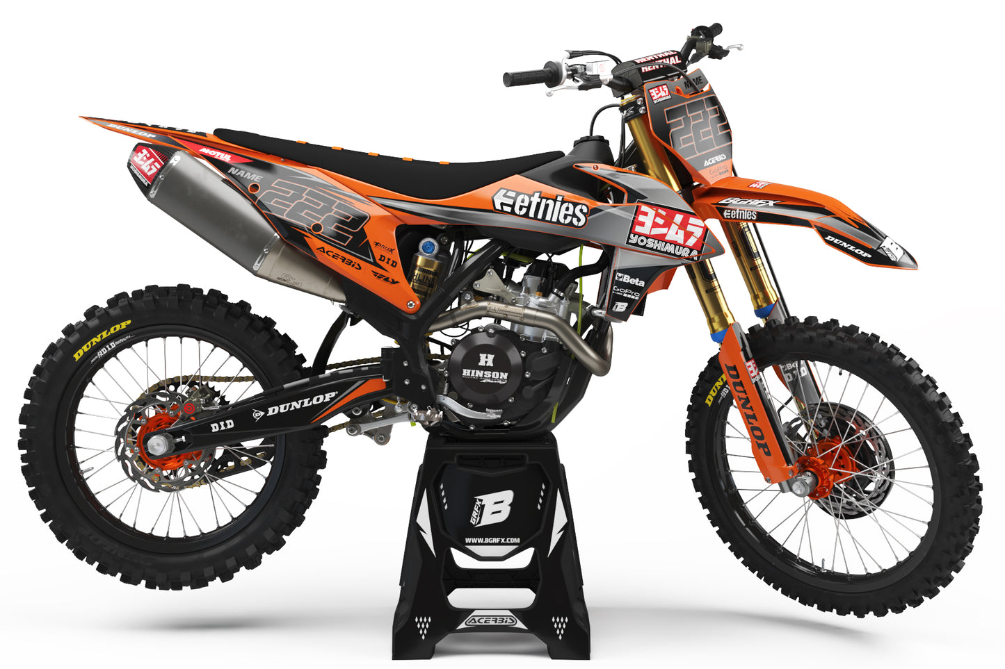 FULL GRAPHICS KIT FOR KTM ''SCREECH ORANGE'' DESIGN