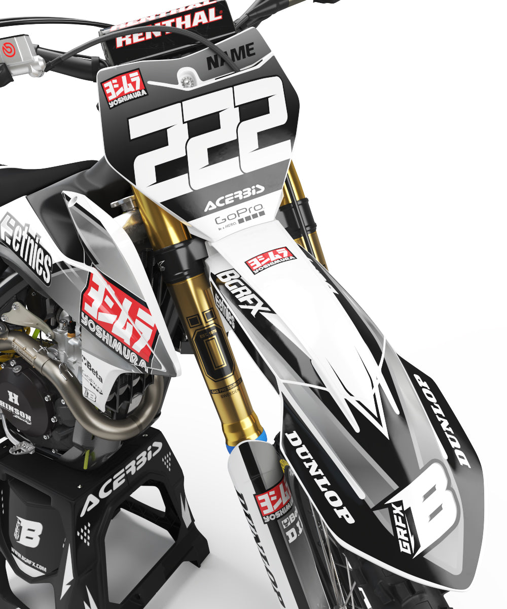 FULL GRAPHICS KIT FOR KTM ''SCREECH WHITE'' DESIGN