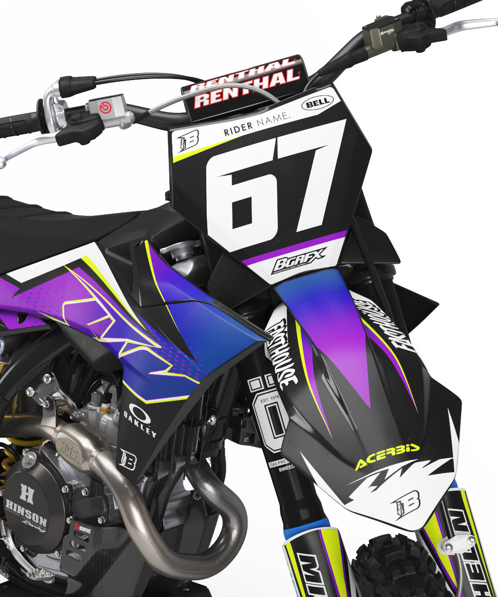 FULL GRAPHICS KIT FOR KTM FLUO ''STEALAR FLUO" DESIGN