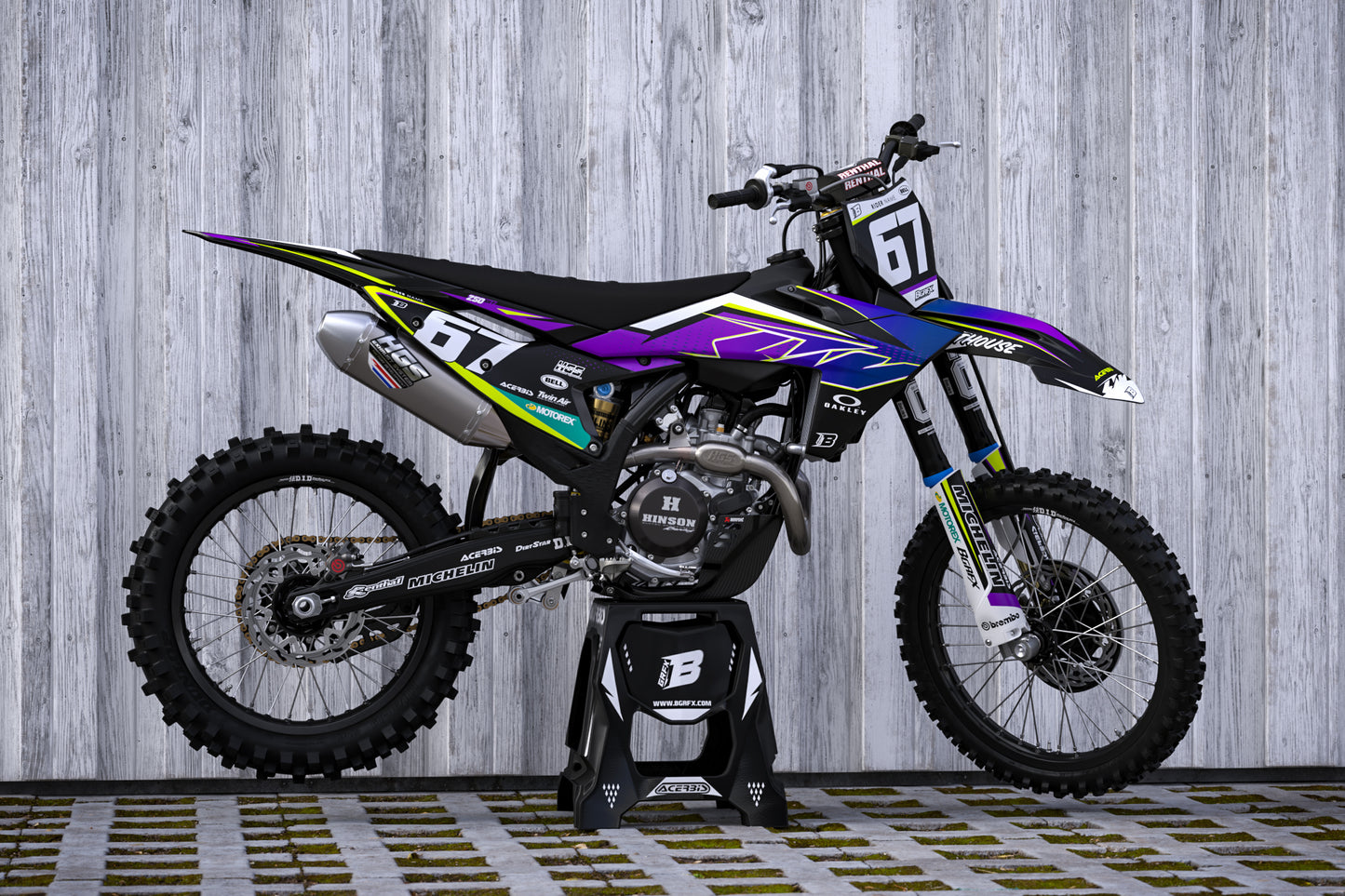 FULL GRAPHICS KIT FOR KTM FLUO ''STEALAR FLUO" DESIGN