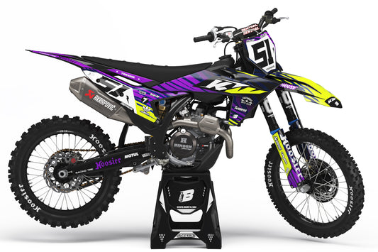 FULL GRAPHICS KIT FOR KTM FLUO ''COSMIC FLUO" DESIGN