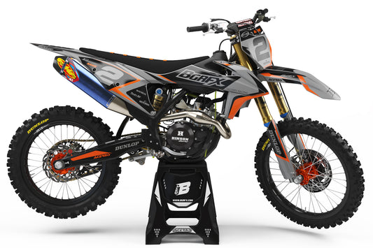 FULL GRAPHICS KIT FOR KTM ''THUNDER GREY'' DESIGN