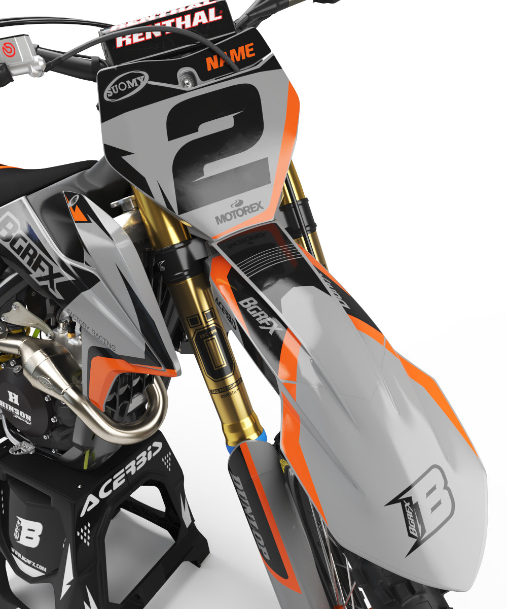 FULL GRAPHICS KIT FOR KTM ''THUNDER GREY'' DESIGN