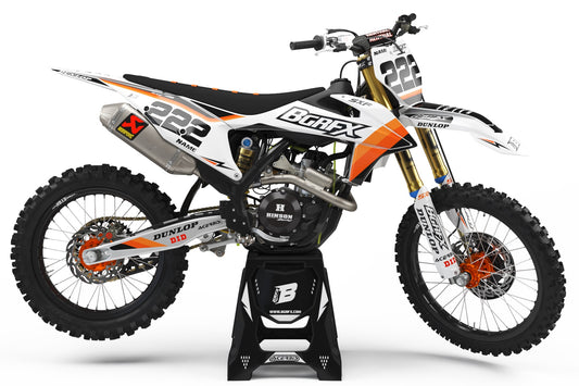 FULL GRAPHICS KIT FOR KTM ''WAVED White'' DESIGN