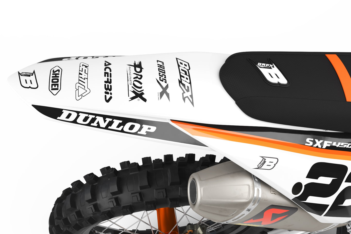 FULL GRAPHICS KIT FOR KTM ''WAVED White'' DESIGN