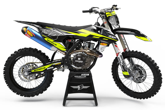 FULL GRAPHICS KIT FOR KTM FLUO ''ACE" DESIGN