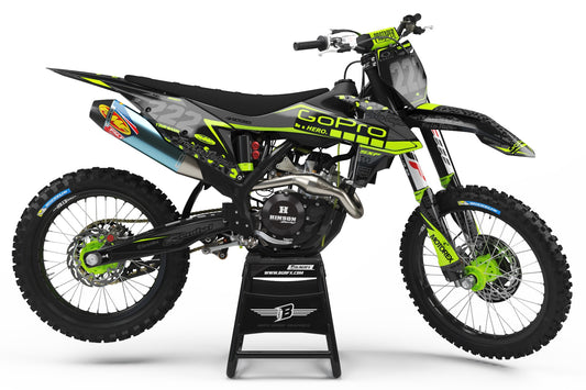 FULL GRAPHICS KIT FOR KTM FLUO ''AMPED CAMO" DESIGN