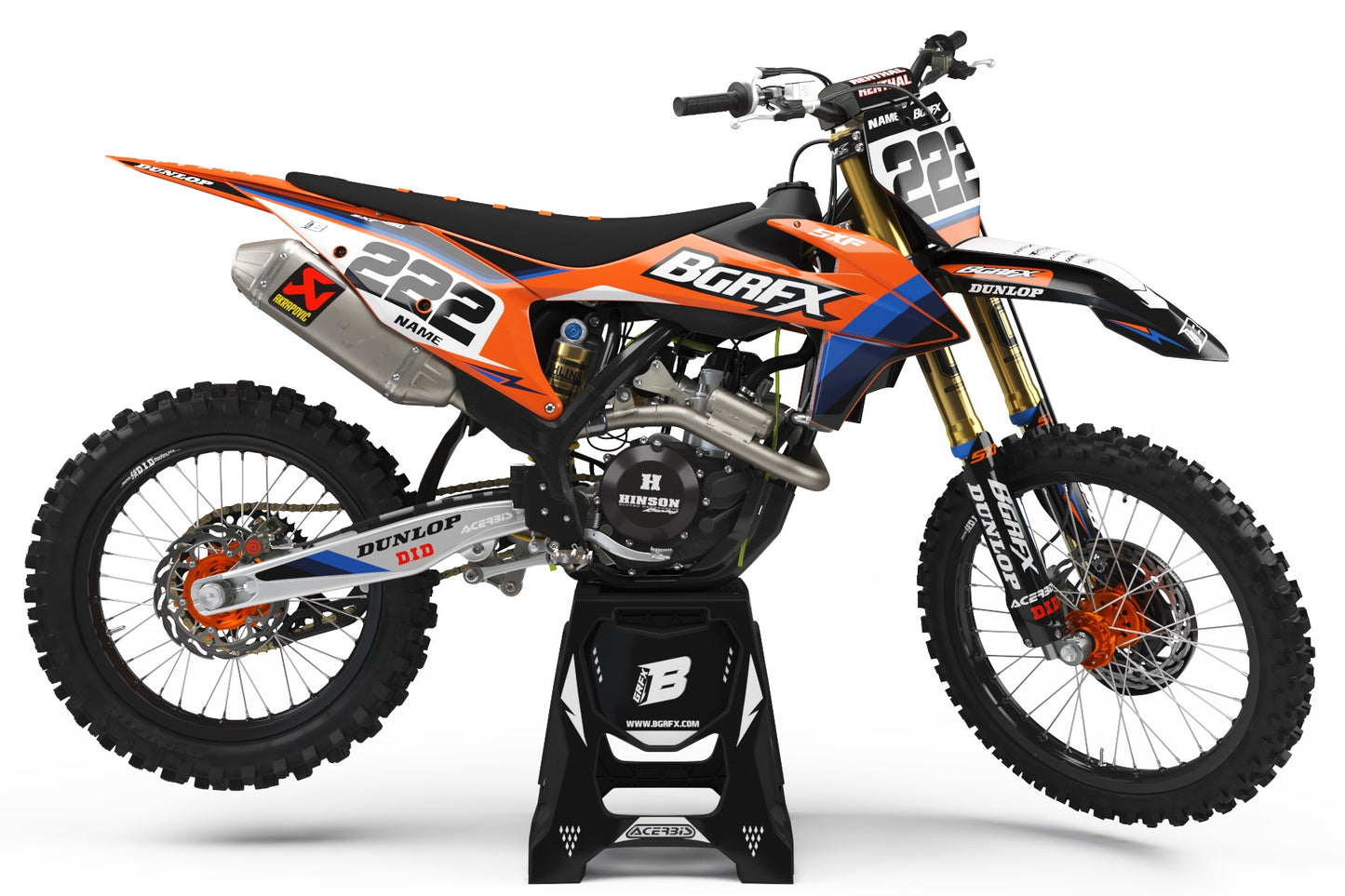 FULL GRAPHICS KIT FOR KTM ''WAVED Orange'' DESIGN