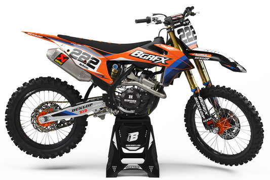 FULL GRAPHICS KIT FOR KTM ''WAVED Orange'' DESIGN