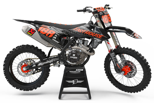 FULL GRAPHICS KIT FOR KTM FLUO ORANGE ''YoloCamo'' DESIGN