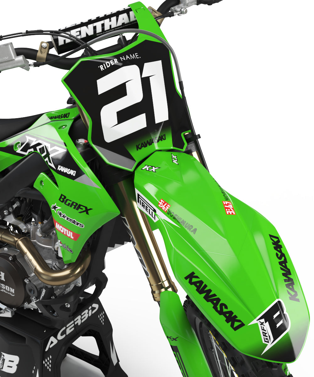 GRAPHICS KIT FOR KAWASAKI ''CRAFTED GREEN'' DESIGN